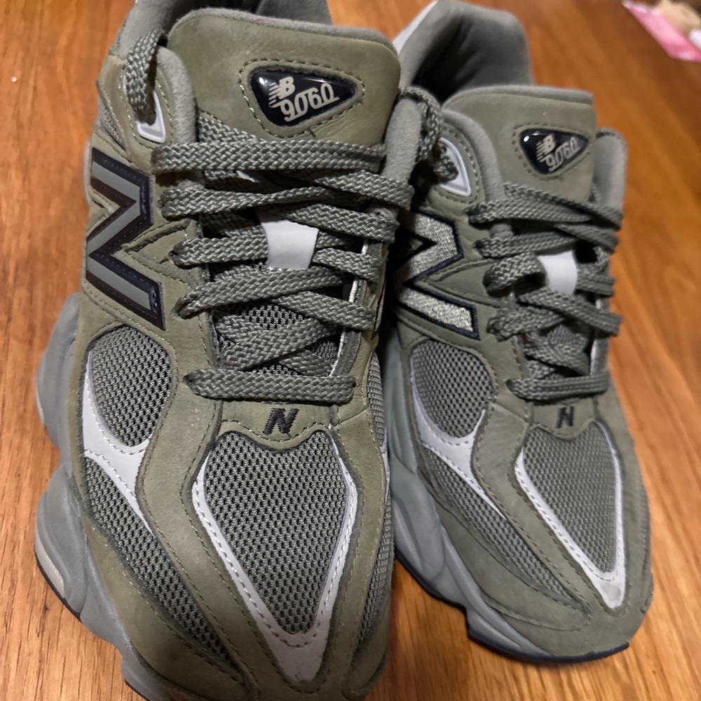 New Balance Olive and Gray Sneakers